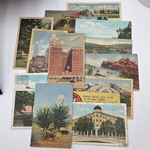 Vintage Linen Print Postcards Lot – 1930s–1950s Travel & Landmark Scenes Lot 15